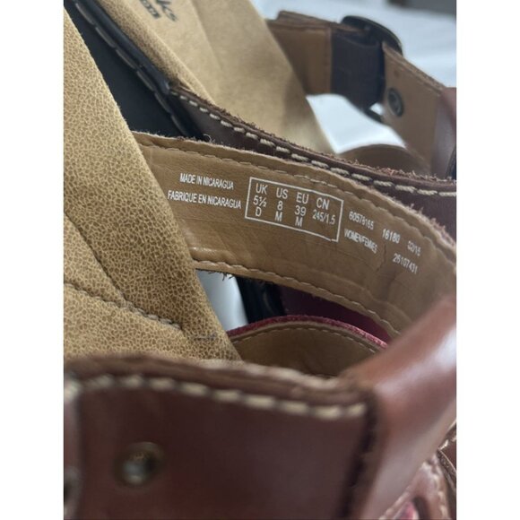 Clarks Leather Step-In Stappy Sandles Womens Size 8 - Picture 3 of 9